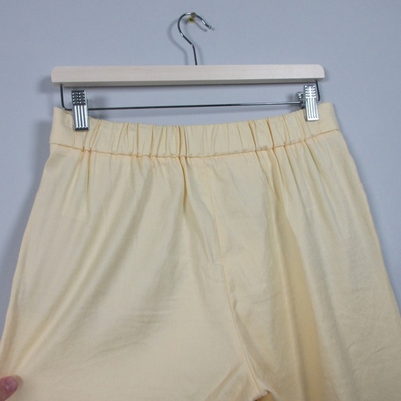 Babaton Cohen Linen Pants Women 8 Butter Yellow Pull On Pleated Career 272 - Picture 6 of 12